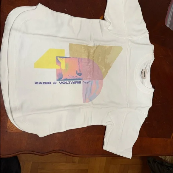 Zadig & Voltaire White Short Sleeve Sweat shirt - Picture 2 of 8